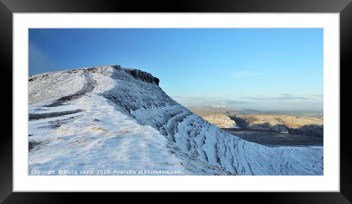 Corn Du's Snow-Draped Peak. Framed Mounted Print by Philip Veale