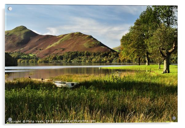 Abandoned Row Boat, Derwent Water. Acrylic by Philip Veale