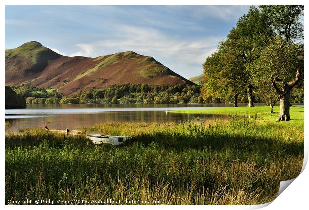Abandoned Row Boat, Derwent Water. Print by Philip Veale