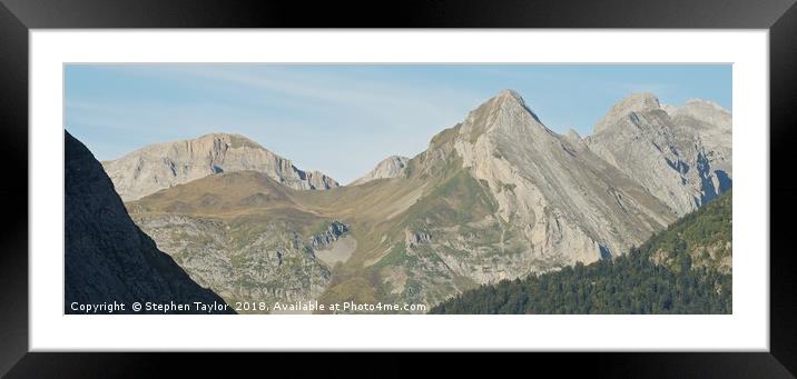 Ossau Valley Panorama Framed Mounted Print by Stephen Taylor