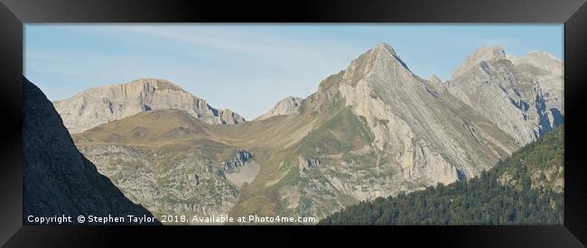 Ossau Valley Panorama Framed Print by Stephen Taylor