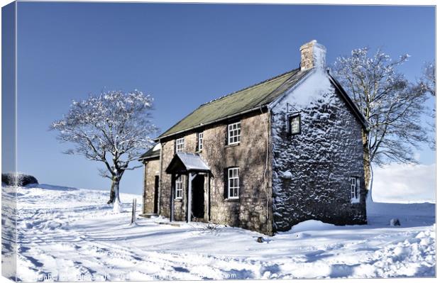 Drovers Arms, Epynt in Winter. Canvas Print by Philip Veale