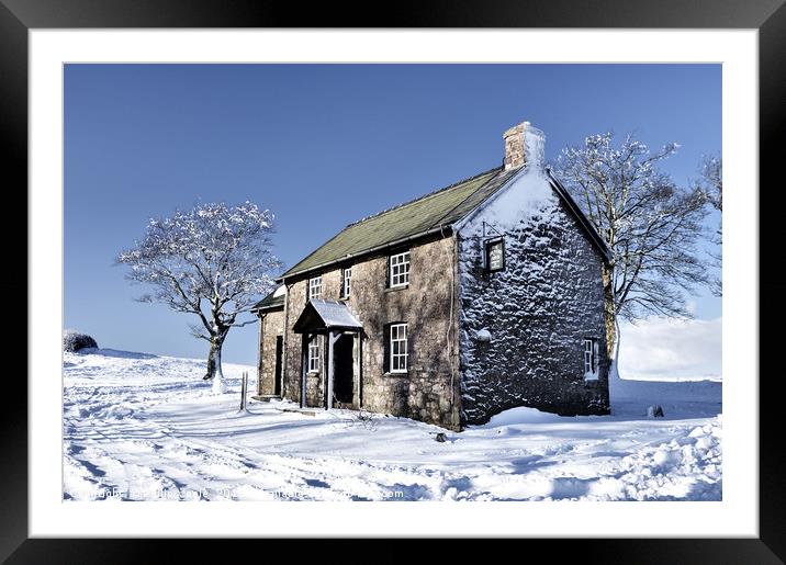 Drovers Arms, Epynt in Winter. Framed Mounted Print by Philip Veale