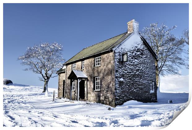 Drovers Arms, Epynt in Winter. Print by Philip Veale