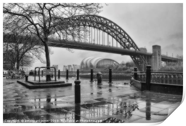 Newcastle Toon in Black and White Print by Antony Atkinson