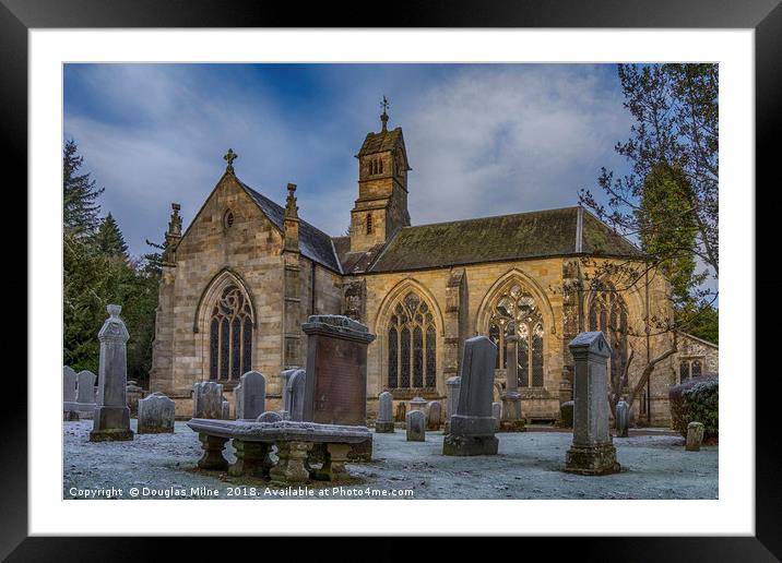 Kirk of Calder, Mid Calder Framed Mounted Print by Douglas Milne