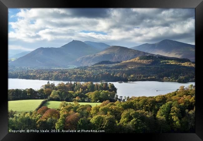 Derwent Water and Grisdale Pike Autumn. Framed Print by Philip Veale