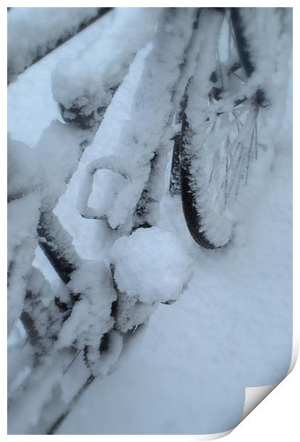 Snow Bike Print by Karen Martin