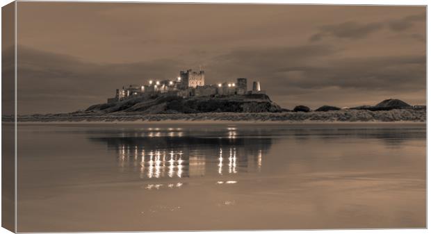 Twilight Bamburgh Castle  Canvas Print by Naylor's Photography