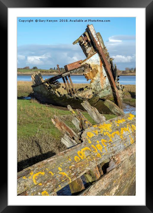 Abandonded Boats On The River Wyre Framed Mounted Print by Gary Kenyon