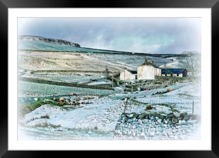"Farmhouse in Teesdale" Framed Mounted Print by ROS RIDLEY