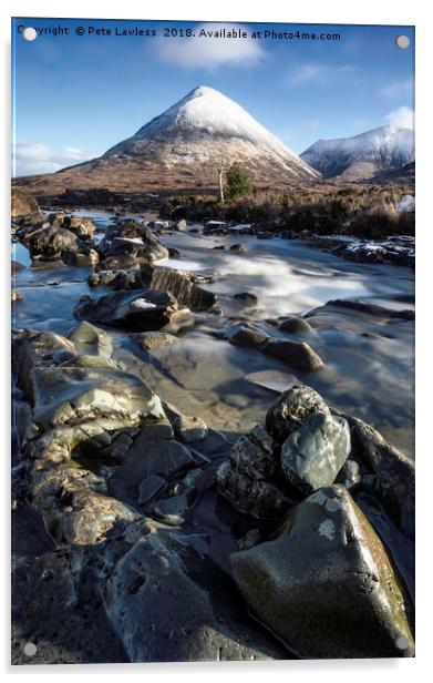 Glamaig Isle of Skye winter scene Acrylic by Pete Lawless