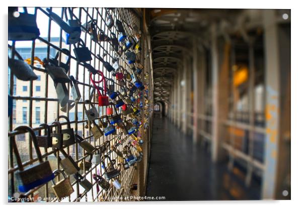 Newcastles Locks of Love Acrylic by Antony Atkinson