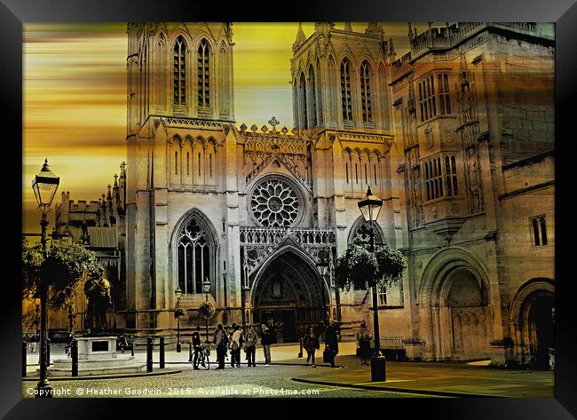 Bristol Cathedral Framed Print by Heather Goodwin