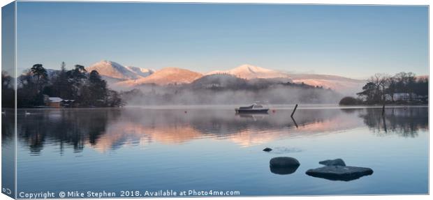 Derwentwater Dawn Canvas Print by Mike Stephen