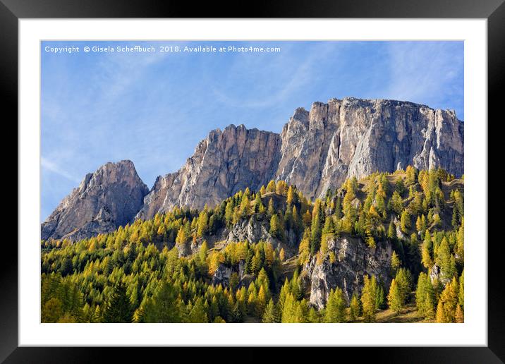 Dolomites Rocks in the Evening Sun Framed Mounted Print by Gisela Scheffbuch