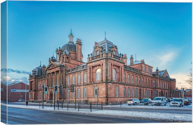 Govan Town Hall Right Side View Canvas Print by Antony McAulay