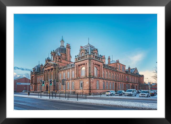 Govan Town Hall Right Side View Framed Mounted Print by Antony McAulay