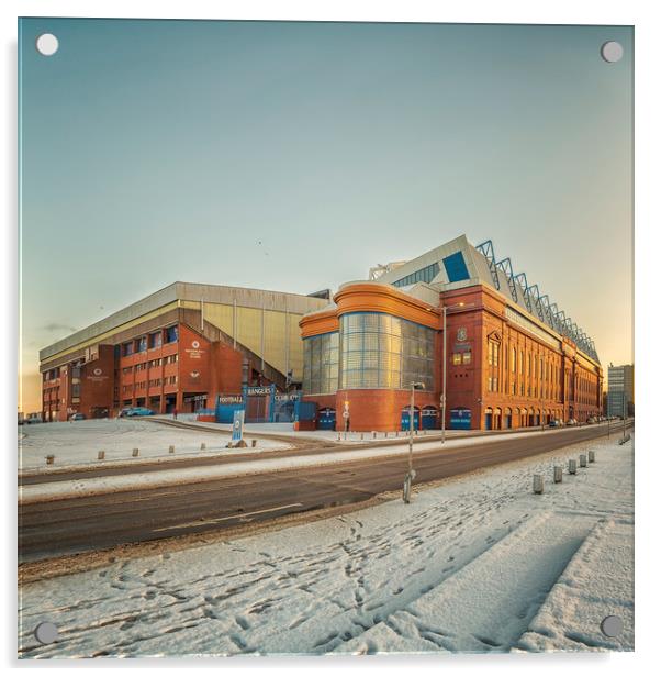 Rangers Ibrox Stadium Road Acrylic by Antony McAulay