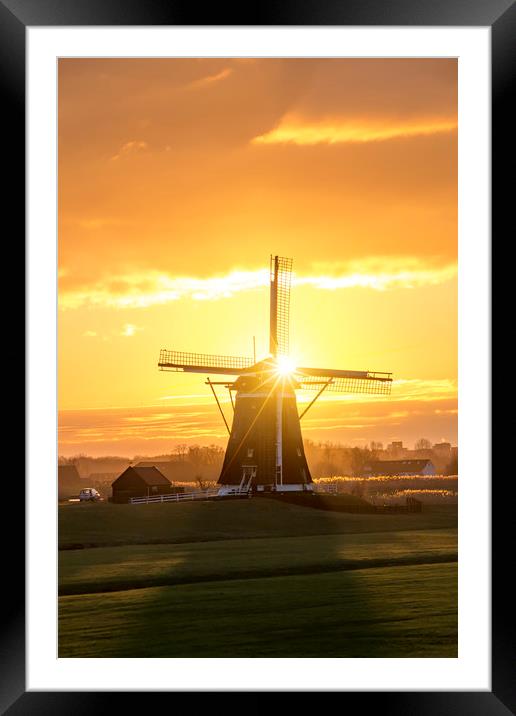 Sunrise windmill Framed Mounted Print by Ankor Light