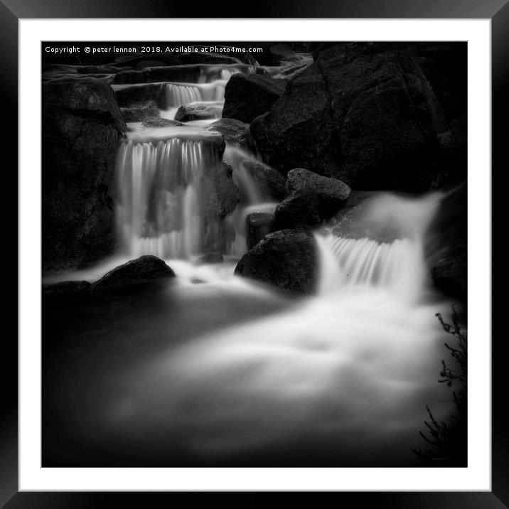 Trassey Falls Framed Mounted Print by Peter Lennon