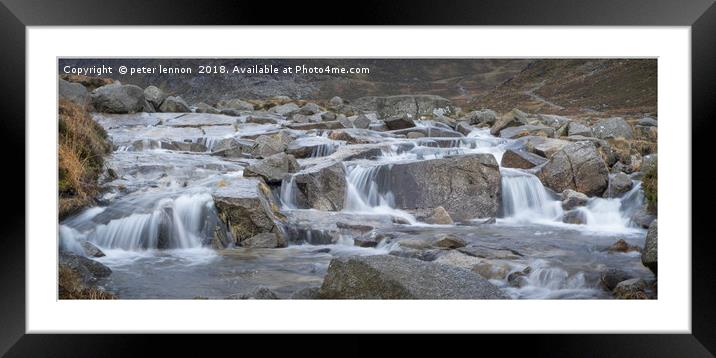 Trassey Falls Too Framed Mounted Print by Peter Lennon