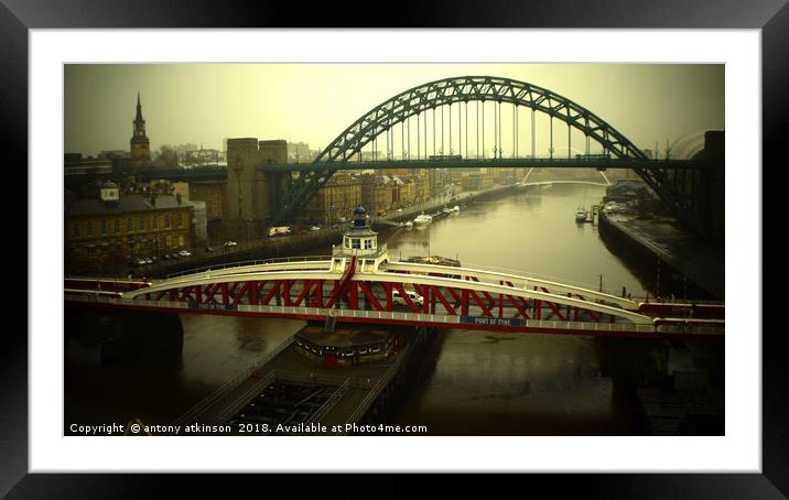 Behind The Heart of Newcastle Framed Mounted Print by Antony Atkinson