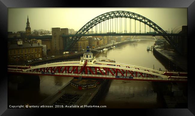 Behind The Heart of Newcastle Framed Print by Antony Atkinson