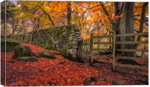Autumn Gold in Padley Gorge Canvas Print by Paul Andrews