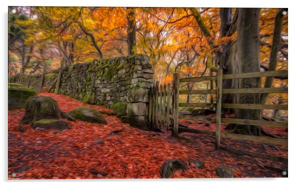Autumn Gold in Padley Gorge Acrylic by Paul Andrews