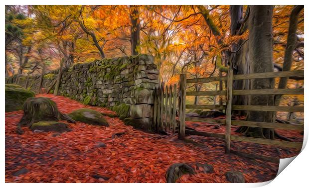 Autumn Gold in Padley Gorge Print by Paul Andrews