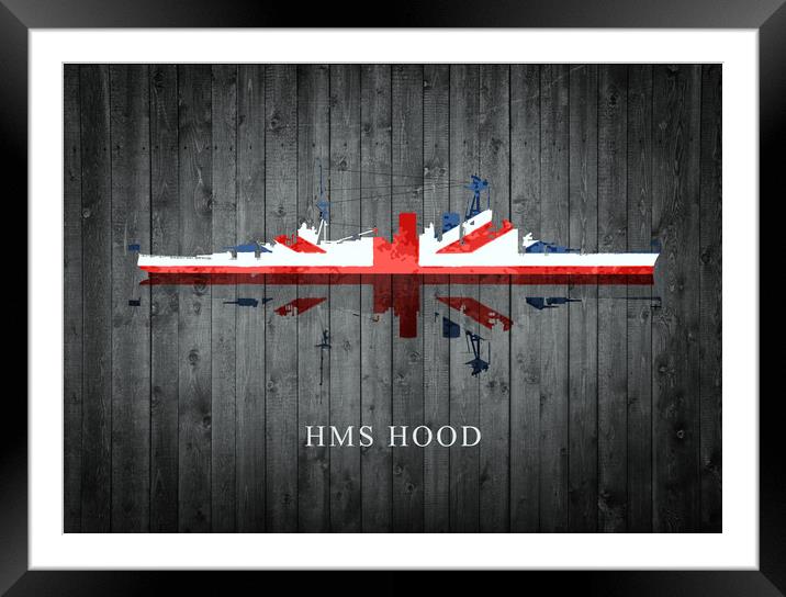 HMS Hood Framed Mounted Print by J Biggadike