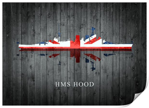 HMS Hood Print by J Biggadike