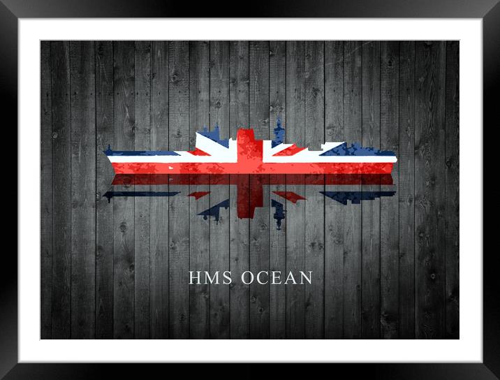 HMS Ocean Framed Mounted Print by J Biggadike