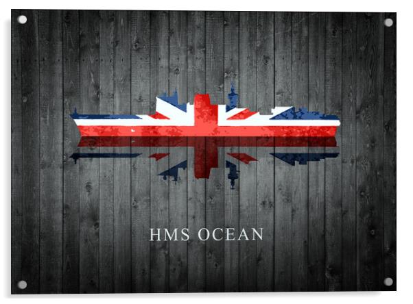 HMS Ocean Acrylic by J Biggadike