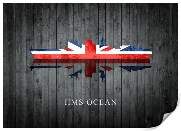 HMS Ocean Print by J Biggadike