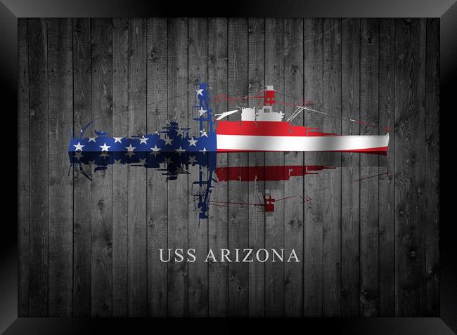 USS Arizona Framed Print by J Biggadike
