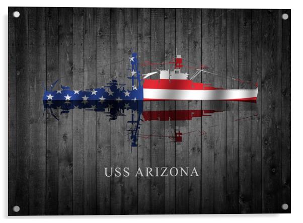 USS Arizona Acrylic by J Biggadike