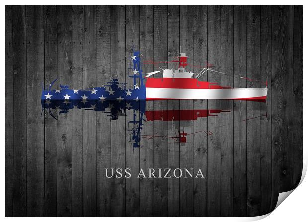 USS Arizona Print by J Biggadike
