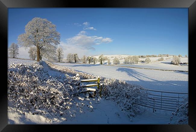 Farmland in Mid Devon in mid winter Framed Print by Pete Hemington