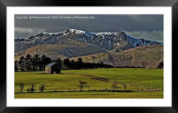 Snow capped Blencathra, Lake District Framed Mounted Print by Martyn Arnold