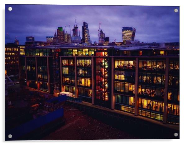London Skyline                                     Acrylic by Victor Burnside