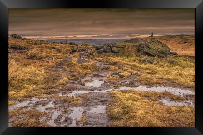 Stoodley Pike and the Pennine Way Framed Print by Peter Stuart