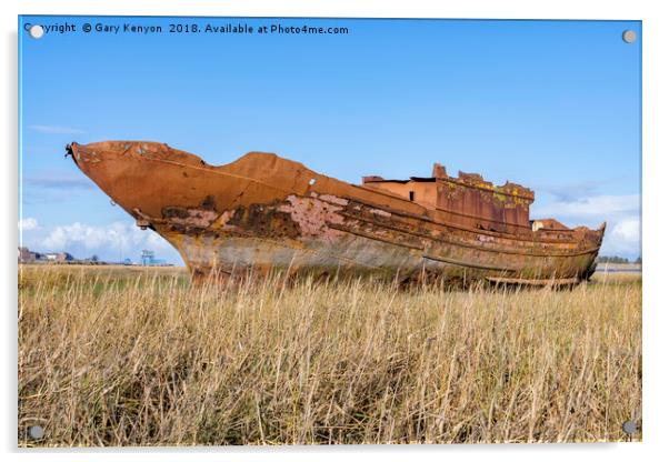 Big Old Rust Fleetwood Marsh Acrylic by Gary Kenyon