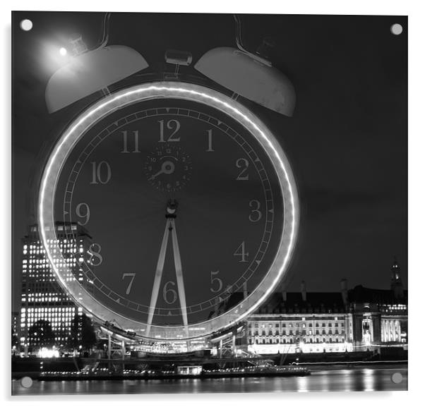 Tick Tock - London Eye Clock Acrylic by peter tachauer