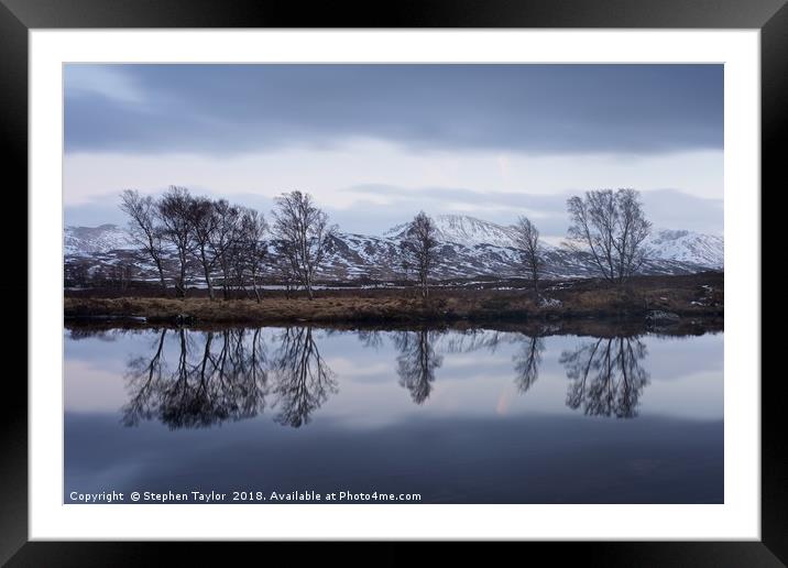 Steely Skies on Rannoch Moor Framed Mounted Print by Stephen Taylor