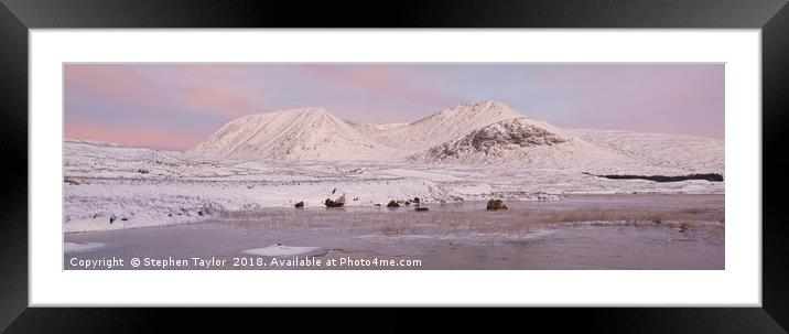 Rannoch Moor Panorama Framed Mounted Print by Stephen Taylor