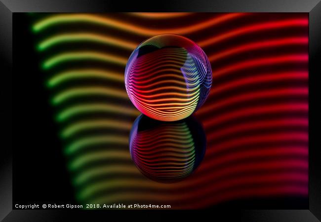Abstract art Reflections in the crystal ball. Framed Print by Robert Gipson