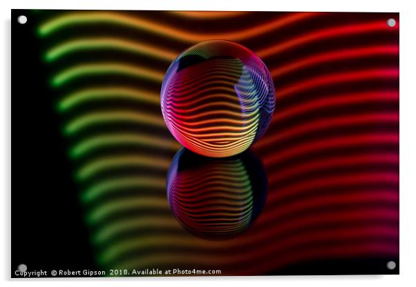 Abstract art Reflections in the crystal ball. Acrylic by Robert Gipson