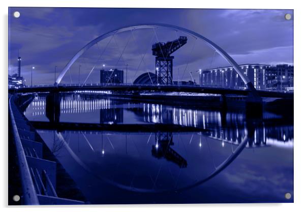 Glasgow Arc and Finnieston Crane  Acrylic by Ann McGrath